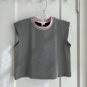 & Other Stories Black Mesh Crop Top